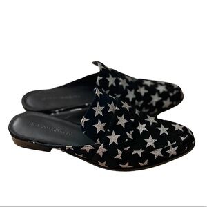 Rebecca Minkoff Black Mika In Galaxy Print Mules/Slides